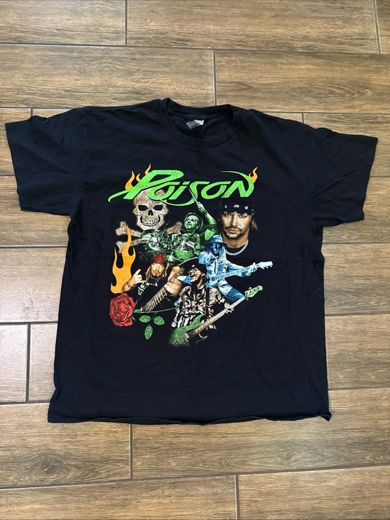 Gildan Other - Poison Stadium Tour 2022 T Shirt Black Graphic Band Tee Adult Large